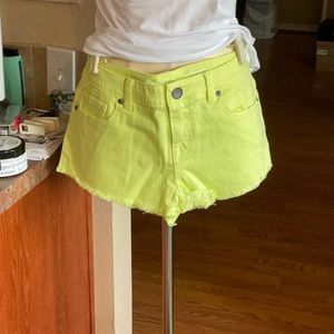 Victoria’s Secret Neon Yellow Jean Shorts, NWT